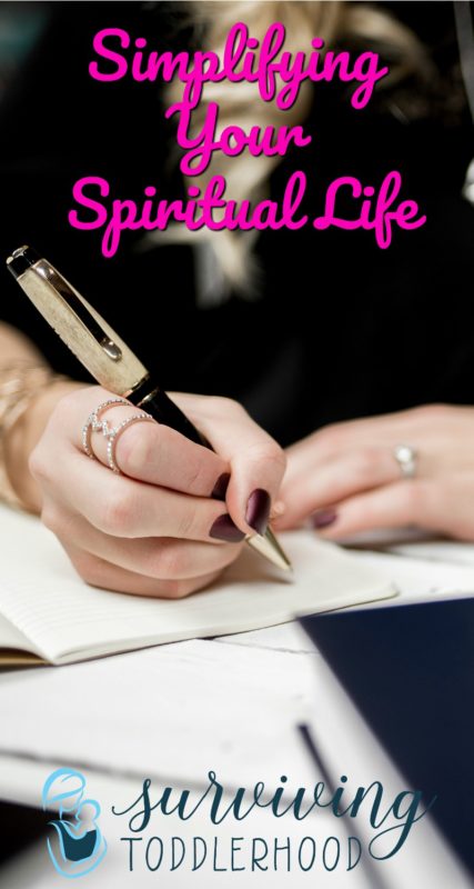 Why You Should think about simplifying your spiritual life + practical ways to include your children in your devotional time. #christianmotherhood #motherhood #momlife #momhacks Motherhood | Christian Motherhood | Mothering | Devotional Thoughts | Quiet Time | 