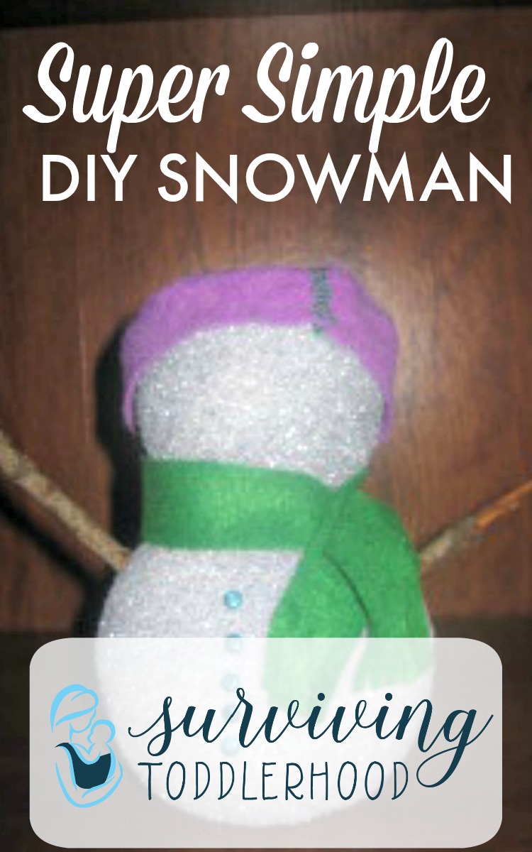 Make this super simple styrofoam snowman with your littles this winter!