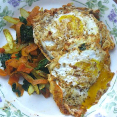 Curried Vegetables with Fried Eggs {GAPS, Whole30, Paleo}