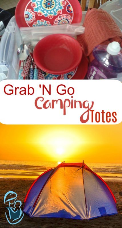 Make your own Grab 'N Go camping totes for around $35 per person. Grab and Go camping totes make those quick and spontaneous trips in the great outdoors, so much easier! Grab your free printable camping tote labels on www.survivingtoddlerhood.com Family Travel | Family Camping | Toddler Life | Camping with Children | Mom Hacks | Life Hacks | Camping Hacks | Natural Mothering | Motherhood 