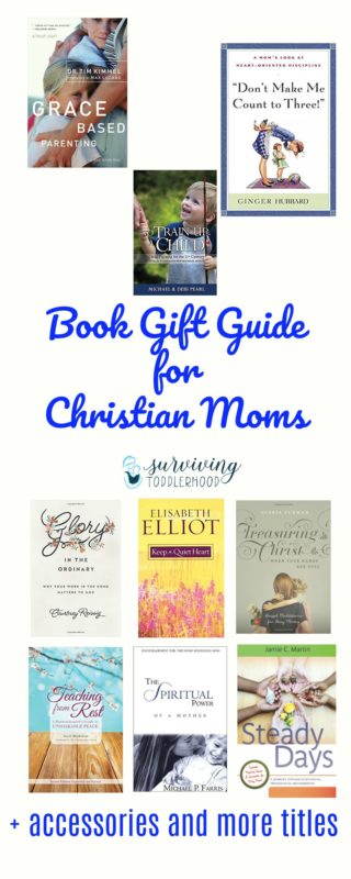 Book Gift Guide for Christian Moms. Books that will bring encouragement and refreshment to the mommas in your life. Christian Motherhood | Mothering | Mom Life | Toddlerhood | Homeschooling | Learning at Home |