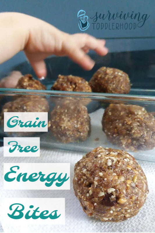 Grain Free Energy Bites! These littles snacks keep my always hungry boys full for quite a while and are full of healthy fats! #grainfreerecipes #paleo #energyballs #energybites 
