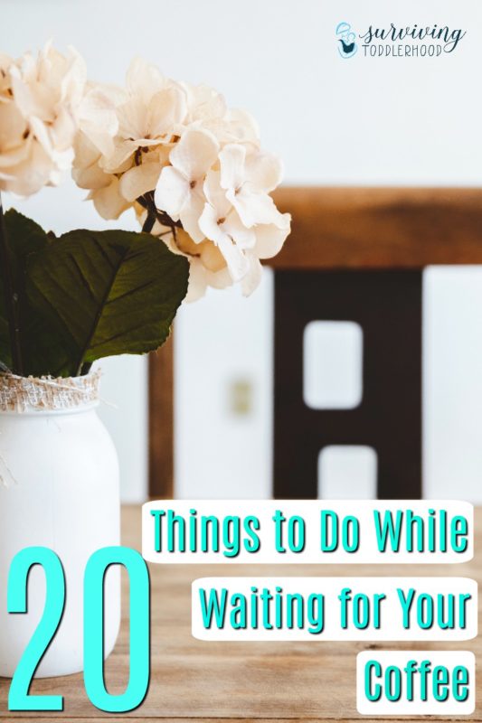 Looking for some quick ways to feel more productive? Use the time while you are waiting for your coffee or tea wisely! 20 Things to Do While You Wait for Your Coffee or Tea #stayathomemom #workathomemom #momlife #momhacks #cleaninghacks #motherhood #christianmotherhood #workingmom #timemanagement #productivity 