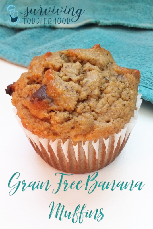 Grain Free Banana Muffin Recipe. Try this simple recipe today! #grainfreerecipes #grainfreemuffins #glutenfreemuffins #glutenfreebananamuffins #grainfreebaking #dairyfreemuffins #bananamuffinrecipe